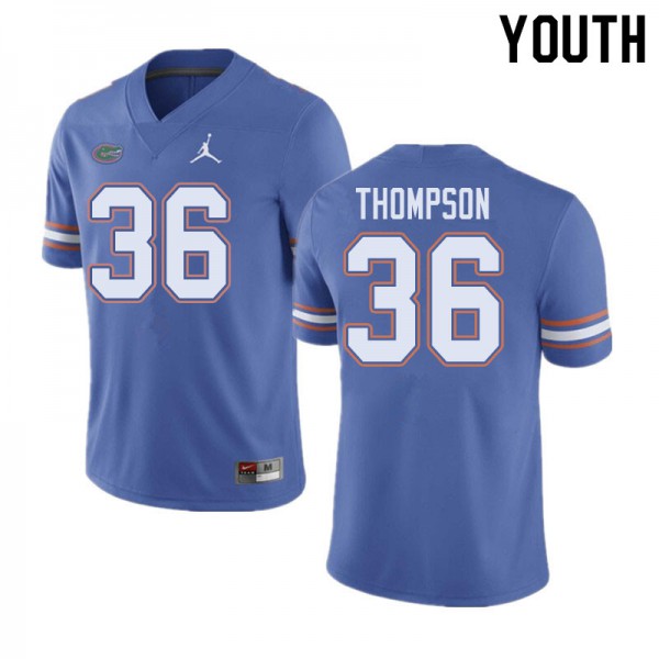 Jordan Brand Youth #36 Trey Thompson Florida Gators College Football Jerseys Blue